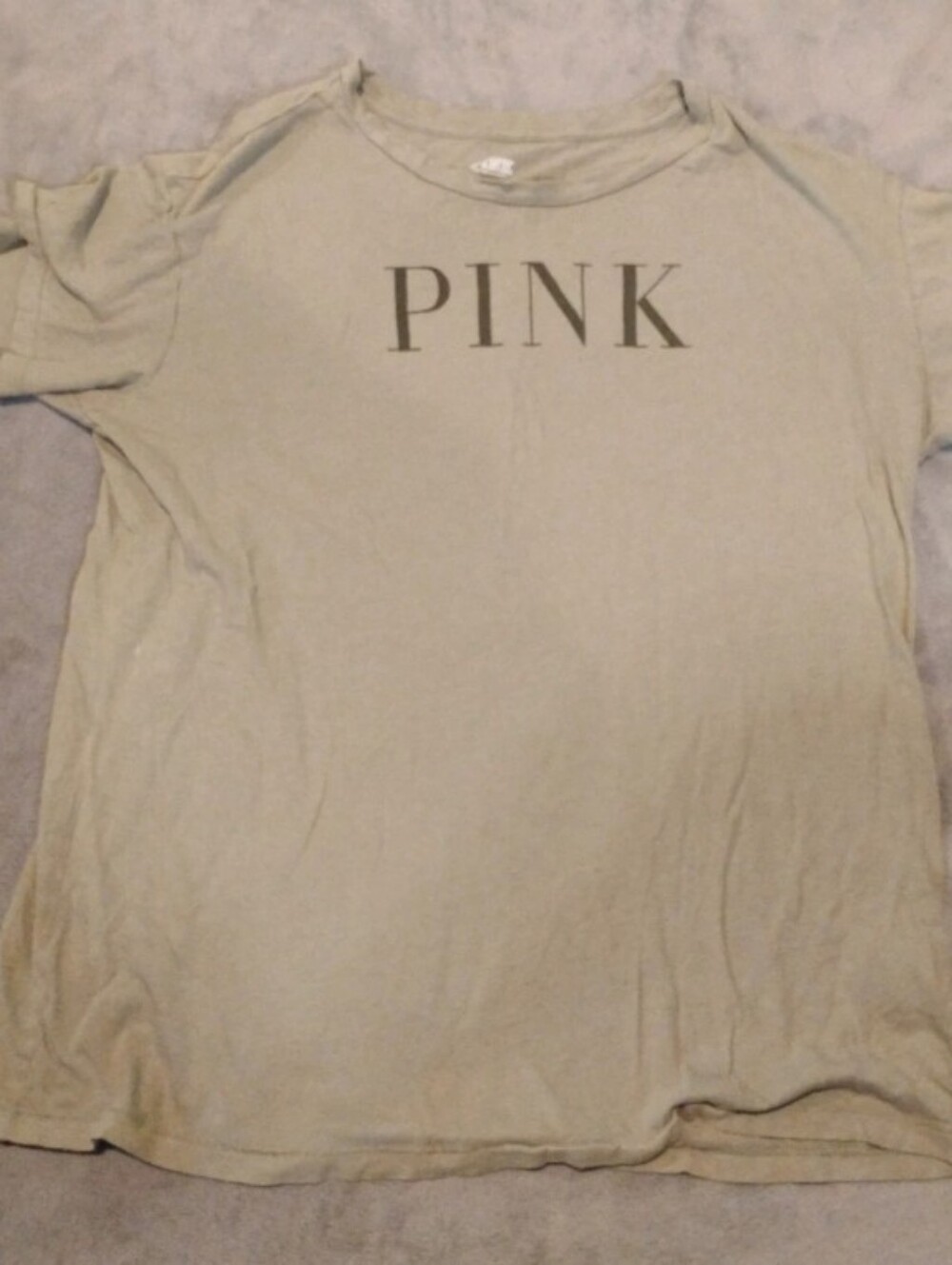 Victoria's Secret PINK Sage Green Graphic Campus Tee T-Shirt - XS